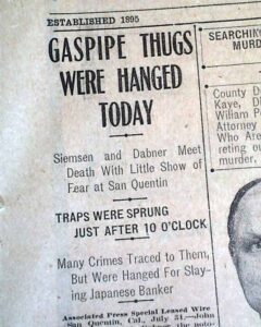 news article on execution of John Seimsen and Louis Dabner